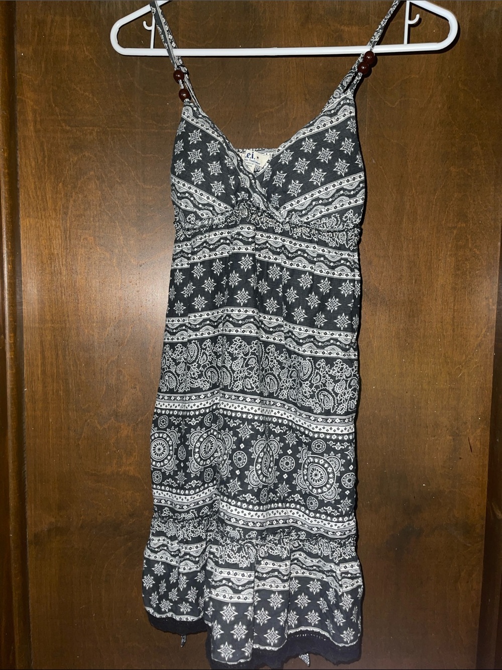 lei Black and White Paisley Mini Dress